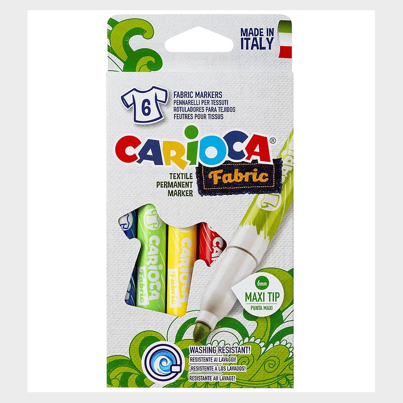 Carioca Stoftuscher - 6 stk - Maxi Tip - Multifarvet