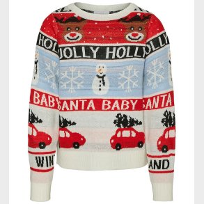 Vero Moda Girl Bluse - Strik - VmHolly Jollyflakes - Birch/Artwo