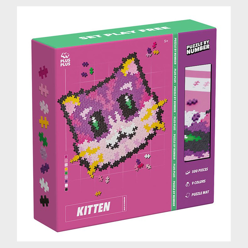 Plus-Plus Puzzle By Number - 500 stk. - Kitten