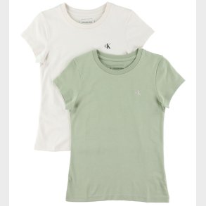 Calvin Klein T-shirt - 2-pak - Slim Monogram - Turtledove/Misty
