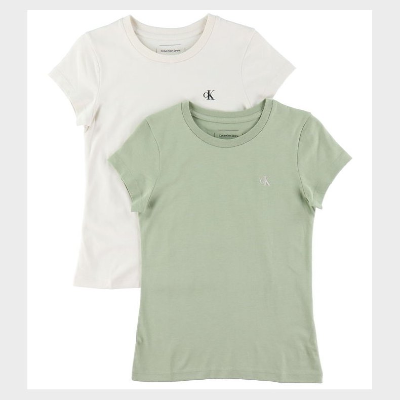 Calvin Klein T-shirt - 2-pak - Slim Monogram - Turtledove/Misty