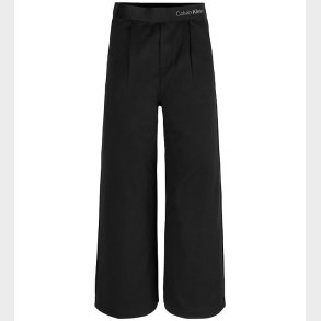 Calvin Klein Bukser - Logo Tape Wide Twill Punto - Sort