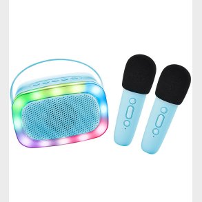 Lalarma Hjtaler m. 2 Mikrofoner - Trdls - Karaoke - Bl