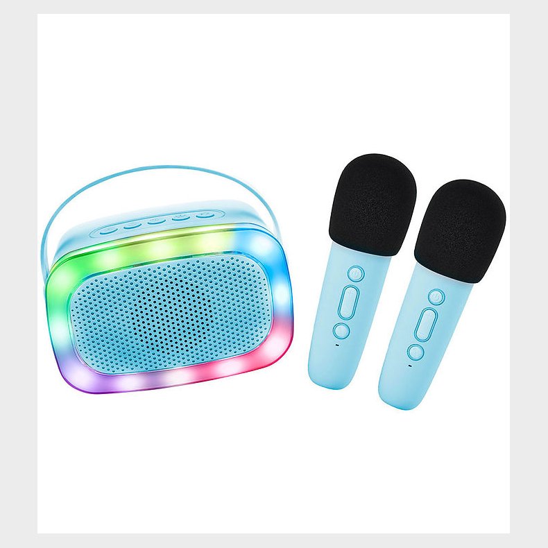 Lalarma Hjtaler m. 2 Mikrofoner - Trdls - Karaoke - Bl