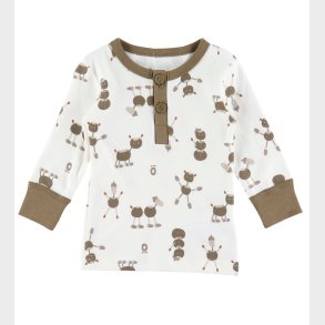 Katvig Bluse - Off White m. Kastanjefigurer