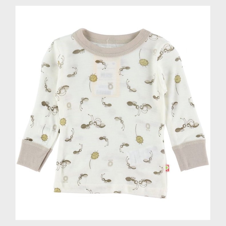 Katvig Bluse - Uld - Off White m. Myrer