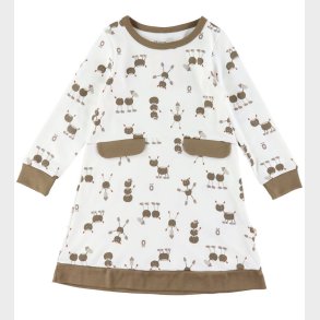 Katvig Kjole - Off White m. Kastanjefigurer