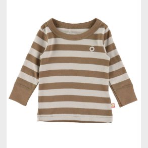 Katvig Bluse - Brun/Beige Stribet