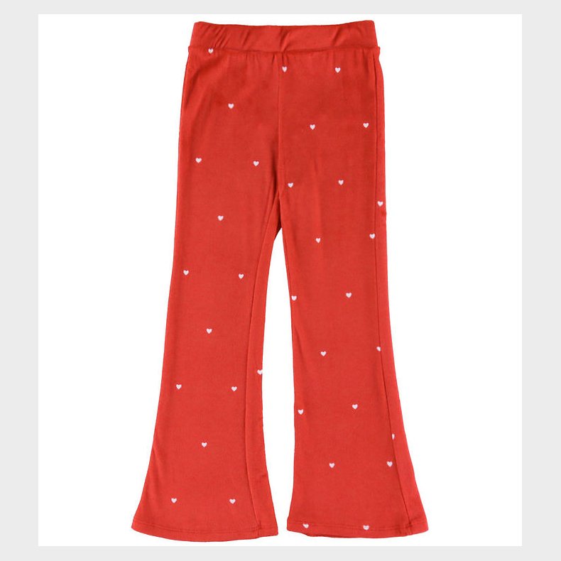 Vero Moda Girl Bukser - VmVelvet - Chinese Red/Hearts