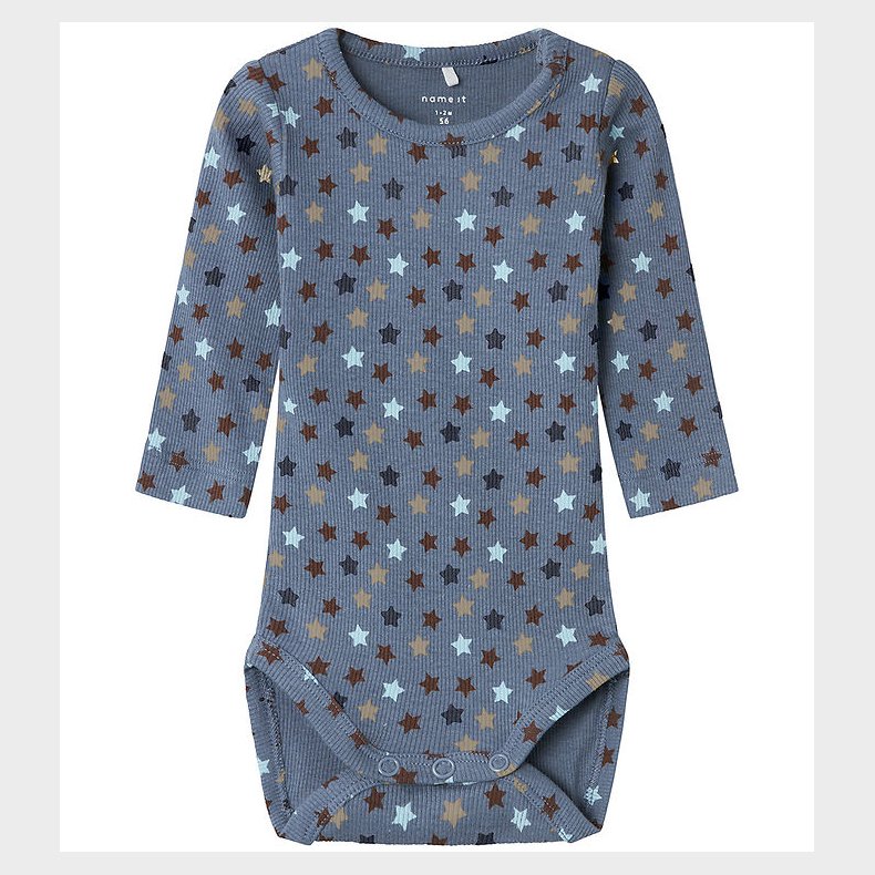 Name It Body l/ - Rib - NbmRicco - Flint Stone m. Stjerner