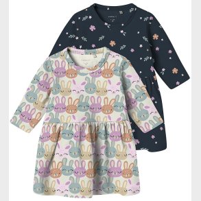 Name It Kjole - 2-pak - NbfVandora - Dark Sapphire/Small Flowers