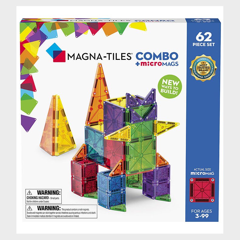 Magna-Tiles Magnets�t - 62 Dele - MicroMAGS & Combo