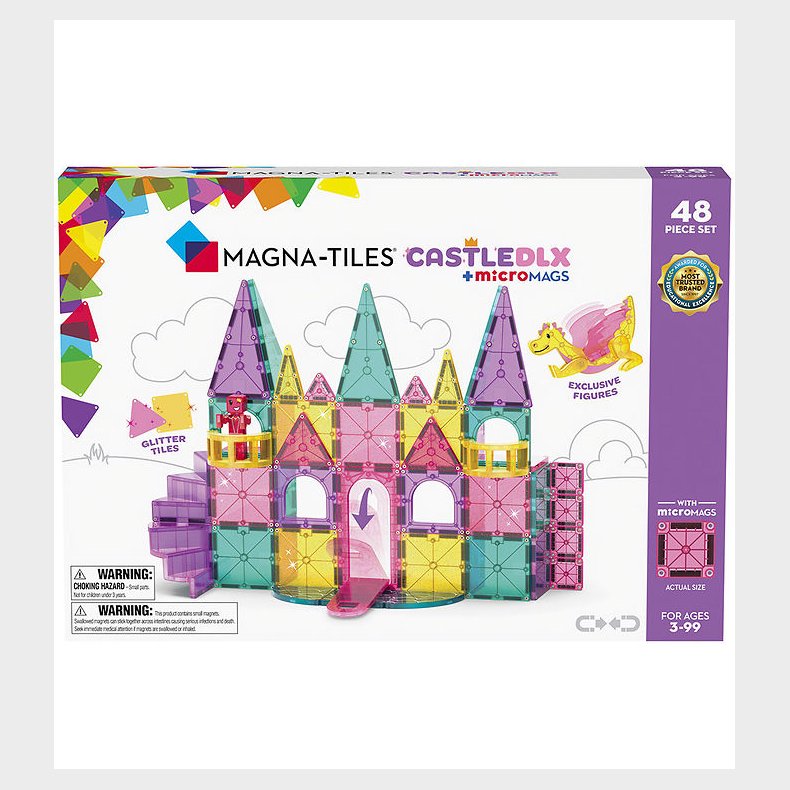 Magna-Tiles Magnets�t - 48 Dele - Castle Deluxe + MicroMAGS