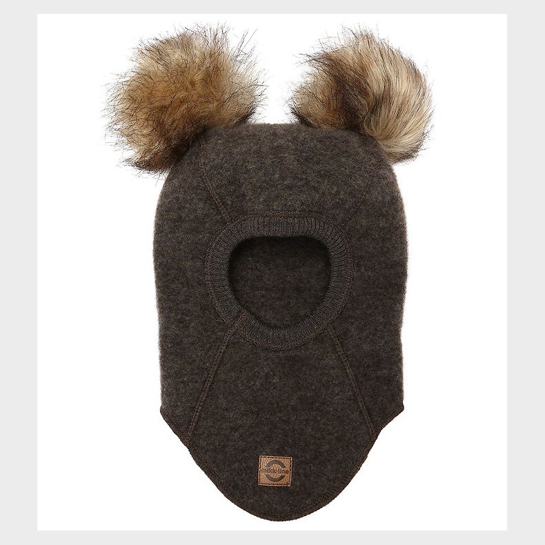 Mikk-Line Elefanthue - Uld - 1-lags - Dark Brown Melange m. Kvas