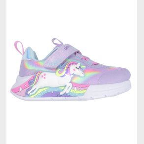 Skechers Sko m. Lys - Unicorn Chaser - Lavender/Multi