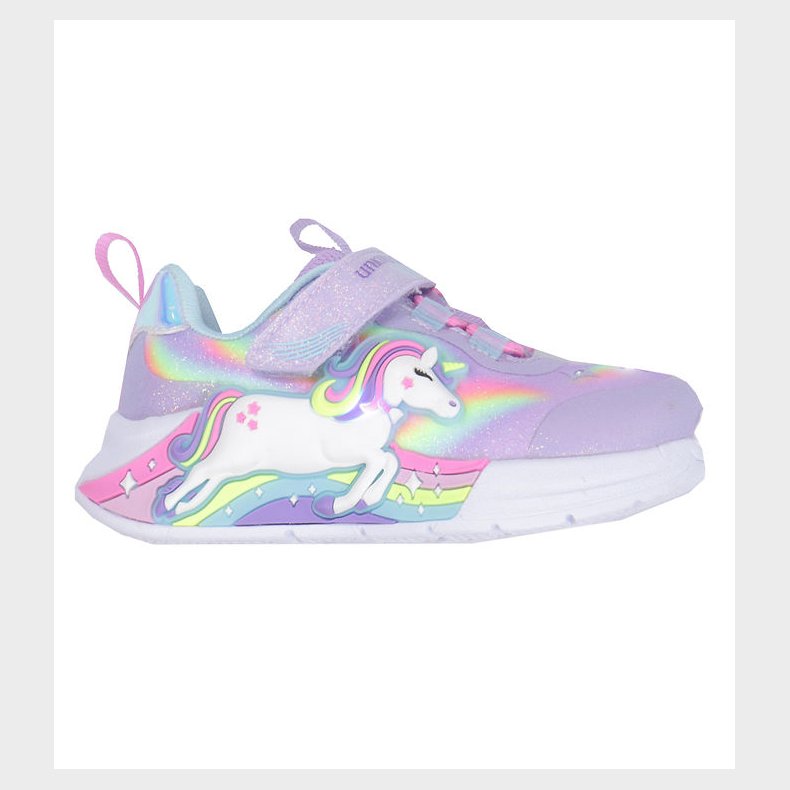 Skechers Sko m. Lys - Unicorn Chaser - Lavender/Multi