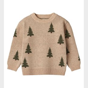 Wheat Bluse - Strik - Jacquard - Off White m. Juletrer