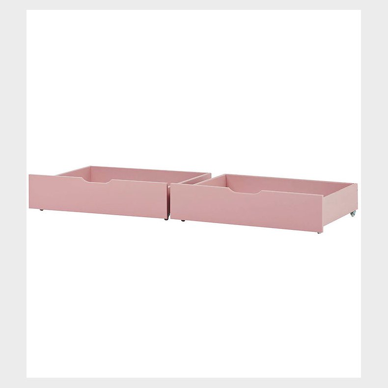 Hoppekids Skuffer m. Hjul - 2 stk. - 70x160 cm - Pale Rose