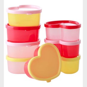 Rice Madbeholder - 8-pak - Hjerteform - 8x6,5 cm - Rd/Pink/Gul