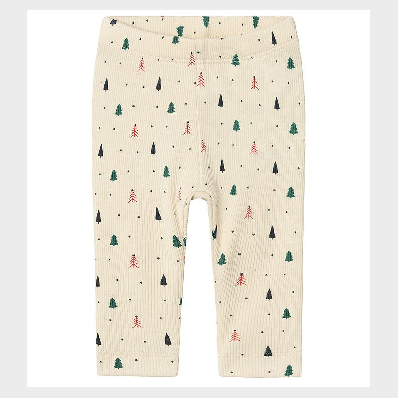 Name It Leggings - Rib - NbnDab - Summer Sand m. Juletrer