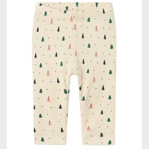 Name It Leggings - Rib - NbnDab - Summer Sand m. Juletrer