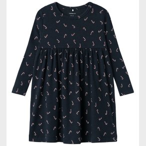 Name It Kjole - Rib - NmfDab - Dark Sapphire m. Julestokke