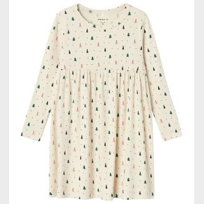 Name It Kjole - Rib - NmfDab - Summer Sand m. Juletrer