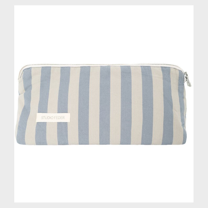 Studio Feder Toilettaske - Celia Mini - Cotton - Pale Blue Strip
