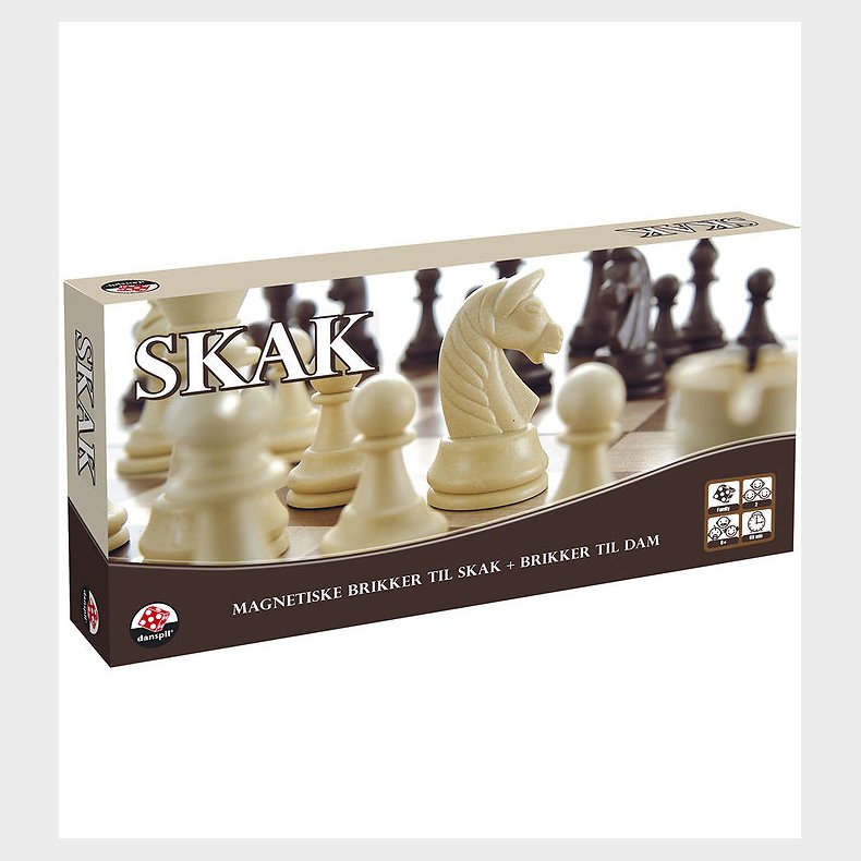 Danspil Brtspil - Skak/Dam - Magnetiske Brikker