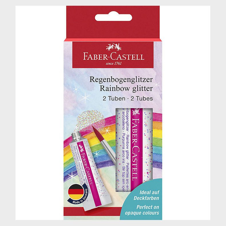Faber-Castell Glitter Tuber - 2 stk. - Rainbow