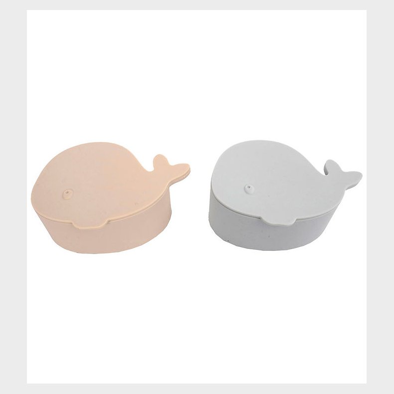 Filibabba Snackbokse - Silikone - Hvalen Christian - 2-pak - Pea