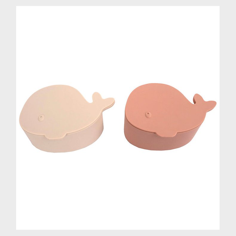 Filibabba Snackbokse - Silikone - Hvalen Christian - 2-pak - Blu