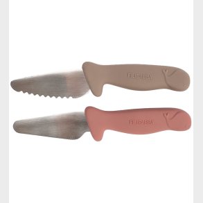 Filibabba Knivst Til Brn - 2-pak - Warm Grey/Rose