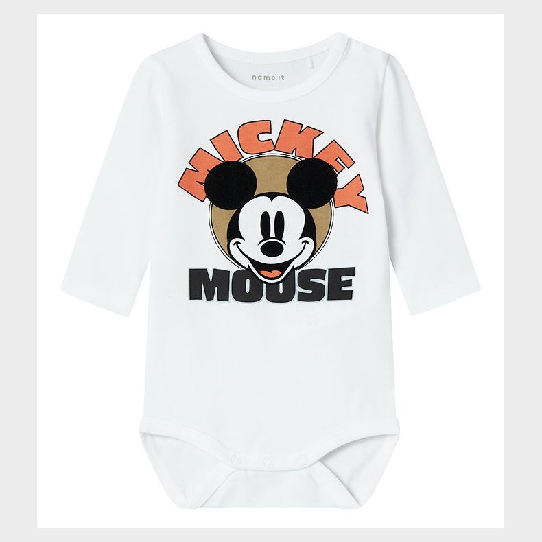 Name It Body l/ - NbmOsi Mickey - Bright White