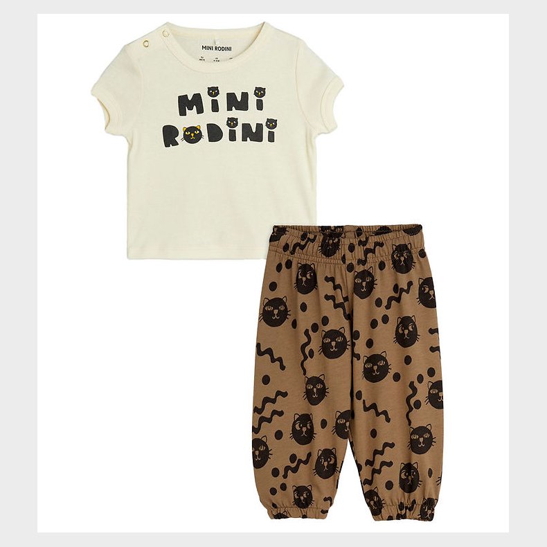 Mini Rodini Cats Baby St - Offwhite