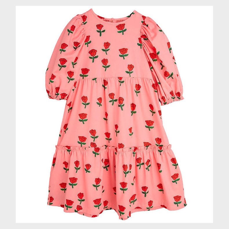 Mini rodini Kjole - Roses AOP Puff - Pink