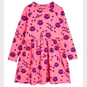 Mini rodini Kjole - Squiggly Cats AOP - Pink