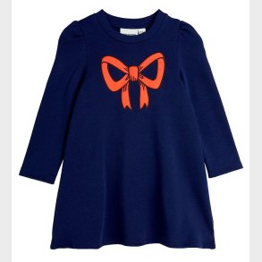Mini Rodini Sweatkjole - Bow - Blue
