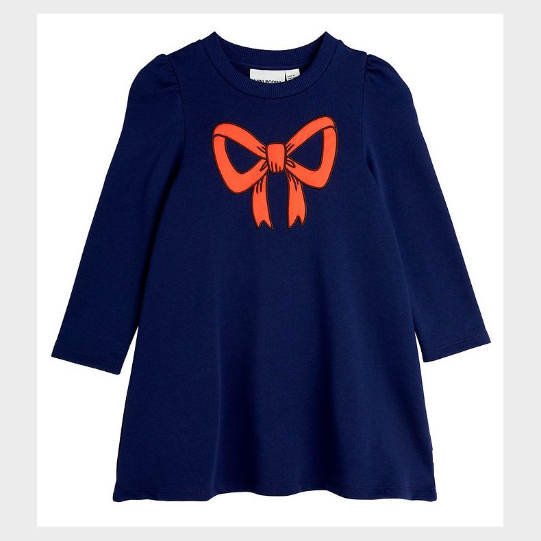 Mini Rodini Sweatkjole - Bow - Blue