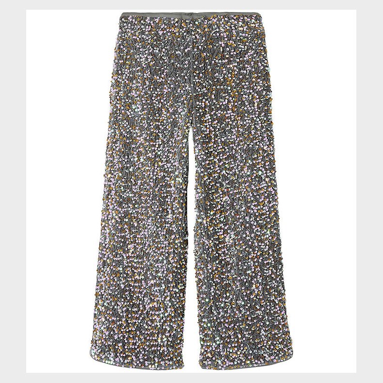 Name It Bukser - NkfRunica - Granite Grey/Gold and White