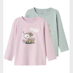 Name It Bluse - 2-pak - NmfVix - Corsage/Gray Mist/Just Be A Sta