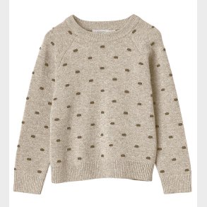 Fliink Bluse - Strik - Benna Dot - Humus/Carafe