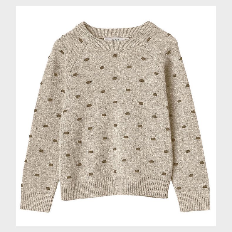 Fliink Bluse - Strik - Benna Dot - Humus/Carafe