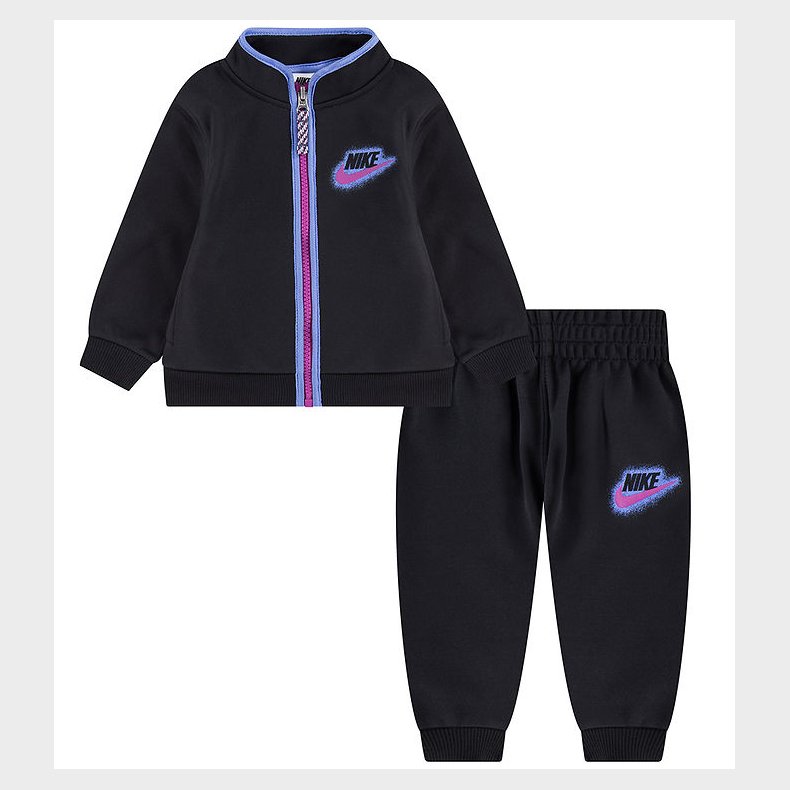 Nike Trningsst - Cardigan/Bukser - Sort/Lilla