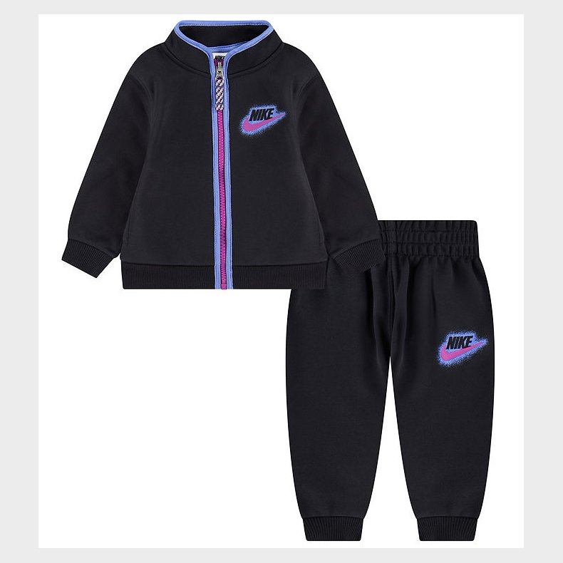 Nike Trningsst - Cardigan/Bukser - Sort/Lilla