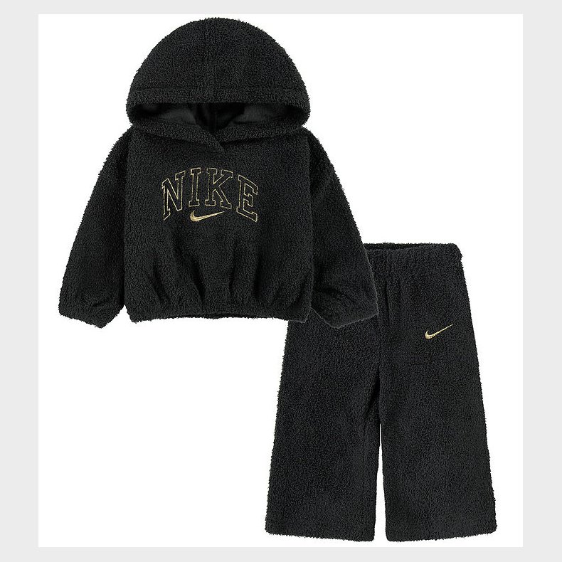 Nike S�t - H�ttetr�je/Bukser - Sort/Gold