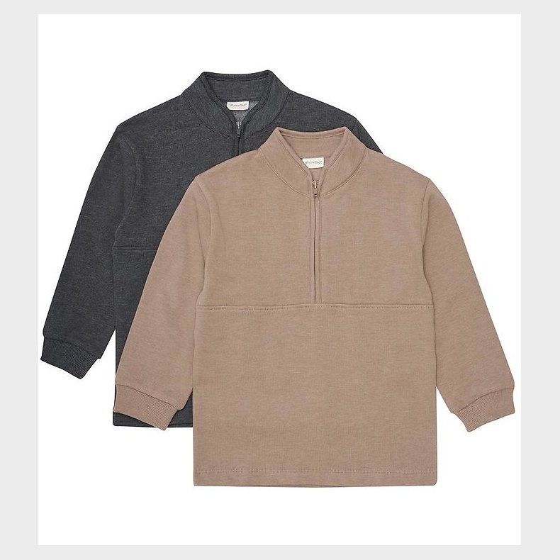 Minymo Sweatshirts - 2-pak - Half Zip - Fossil