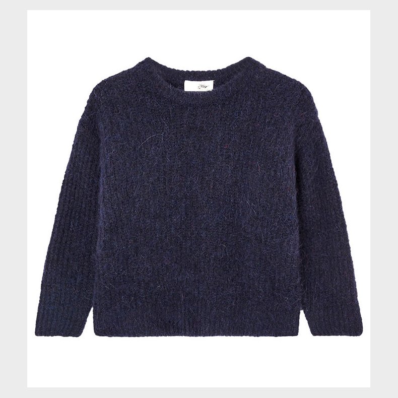 American Vintage Bluse - Strik - Col Rond - Navy Shine