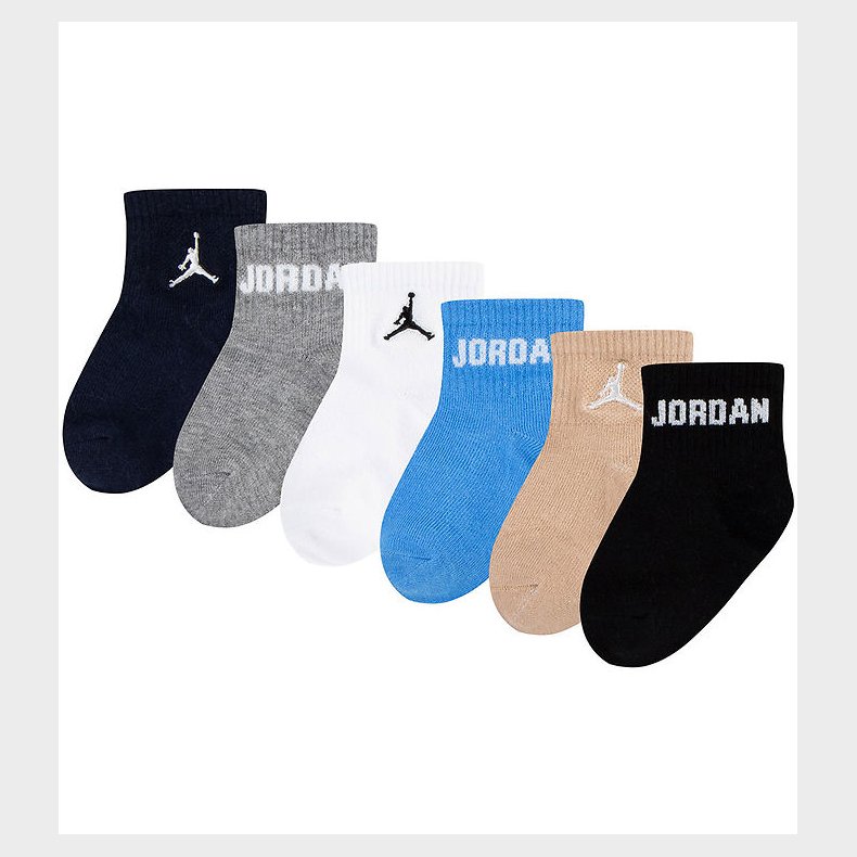 Jordan Ankelstrmper - 6-pak - Bl/Gr/Beige/Hvid/Sort