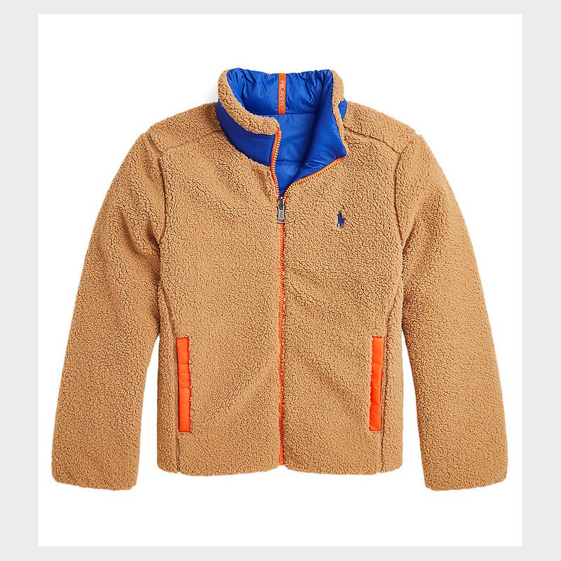 Polo Ralph Lauren Dynejakke m. Fleece - Vendbar - Brun/Bl� m. Or